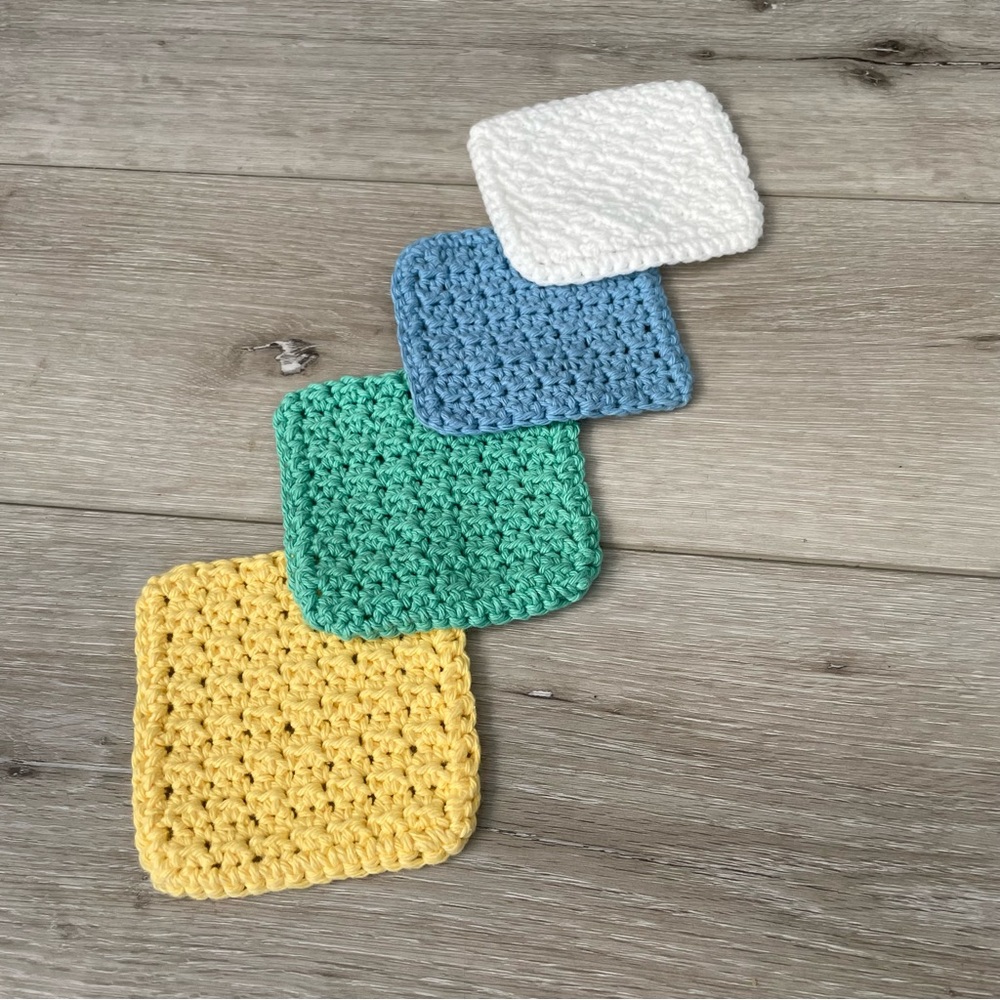 Spring 4x4 Crochet Coasters